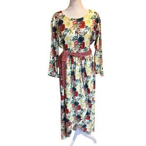Women’s Cheeky Plum Harlyn Knit Dress Floral Print Stretchy Size XL